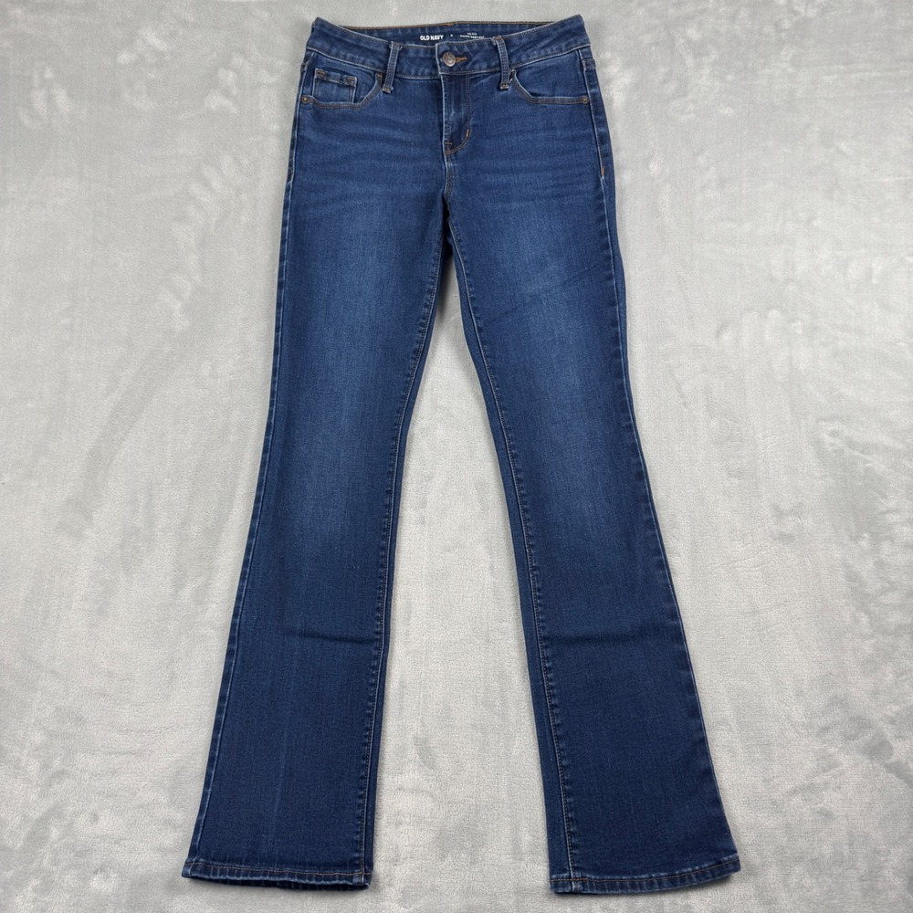 Classic Old Navy Women's Mid Rise Kicker Bootcut Jeans‎ Dark Wash Blue Size 2